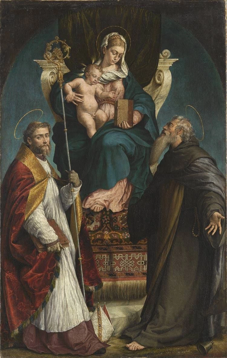 La Madonna con Bambino e santi Martino e Antonio eremita - Bavarian State Painting Collections, Jacopo da Ponte, detto Bassano
